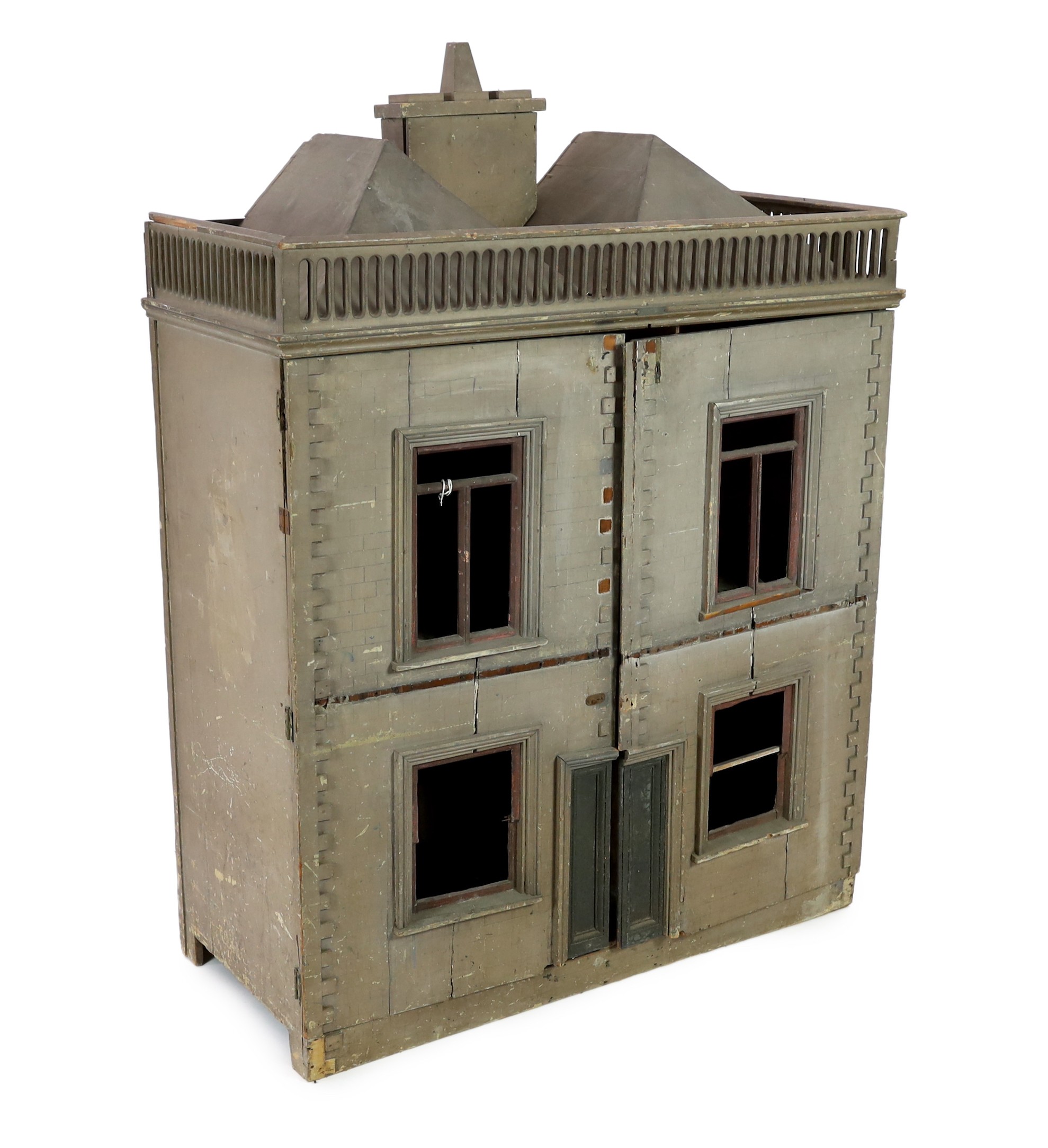 A very large English dolls’ house, circa 1840-1850, 150cm high